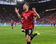 Nedim Bajrami celebra su gol ante Italia por la Eurocopa