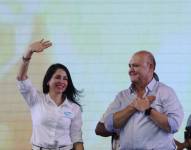 Luisa González y Diego Borja en el coliseo Voltaire Paladines Polo de Guayaquil.