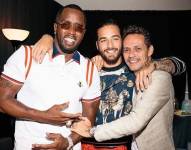 Fotografía de Sean Diddy junto a Maluma y Marc Anthony