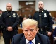 El expresidente Donald Trump tras el veredicto de culpable por parte del jurado en su juicio penal en la Corte Suprema del Estado de Nueva York, Estados Unidos.