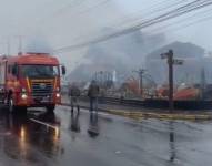 Fotografía del equipo de rescate en el lugar del accidente.