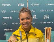 Angie Palacios luce su medalla de bronce conseguida en los Juegos Olímpicos de París 2024