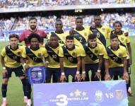 Jugadores de la Selección de Ecuador previo al partido amistoso contra Argentina