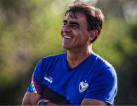 Gustavo Quinteros en un entrenamiento de Vélez Sarsfield