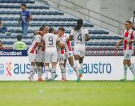 Jugadores de Liga de Quito celebrando el triunfo.