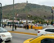 La atención de este hecho violento provocó congestión vehicular en el sector de Ceibos.