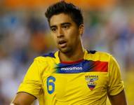 Christian Noboa en un partido con la selección de Ecuador