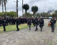 El pasado 21 de noviembre del 2024, los policías se concentraron en el parque El Arbolito para controlar las protestas convocadas por diferentes sectores sociales.