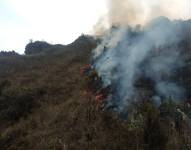 Incendio en el Parque Nacional Cajas, en Cuenca.