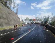 Las botellas de bebidas gaseosas quedaron esparcidas sobre la calzada en la avenida Simón Bolívar.