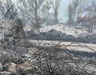 Una de las zonas más afectadas por el incendio de Guápulo, frente al cerro Auqui.