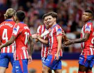 Jugadores del Atlético de Madrid celebrando.