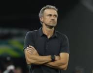 El entrenador del PSG, Luis Enrique, dirigiendo un partido