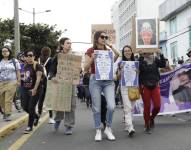 Marcha por el Dí­a de la No Violencia Contra la Mujer, en el Centro Norte de Quito.