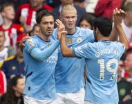 Erling Haaland lideró la victoria del Manchester City por 2-1 ante el Brentford.