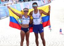 Glenda Morejón y Daniel Pintado, medallistas olímpicos.