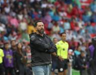 El entrenador de Liga de Quito, Pablo Sánchez, celebró la victoria de Liga de Quito.