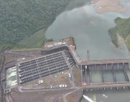 Imagen panorámica de una sección de la hidroeléctrica Coca Codo Sinclair.