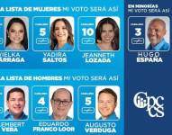 Representantes de la Liga Azul, en la papeleta electoral.