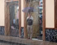 Imagen de archivo de fuertes lluvias en Cuenca.