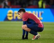 El jugador del FC Barcelona, Pedri, lamenta la derrota contra el Leganés por la Liga Española