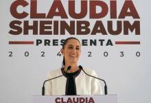 Claudia Sheinbaum durante una conferencia de prensa en la Ciudad de México.