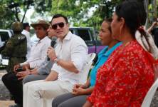 El presidente Daniel Noboa durante un evento en Babahoyo el 27 de diciembre.