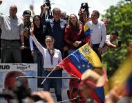 María Corina Machado llegó a la protesta que convocó para el 3 de agosto.