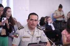 El general Víctor Zárate, comandante de la Policía, durante su comparecencia en la Asamblea Nacional.