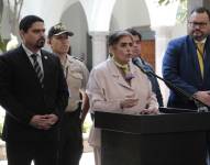 Imagen de este 3 de octubre de 2024. La ministra del Interior, Mónica Palencia, ofreció una rueda de prensa en el Palacio de Carondelet.