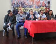 Imagen de marzo de 2024. Integrantes del Frente Unitario de Trabajadores ofrecieron una rueda de prensa.