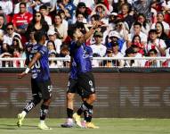 Jeison Medina celebra su gol con Independiente del Valle contra Liga de Quito