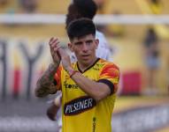 Brian Oyola en un partido con Barcelona Sporting Club por la Liga Pro