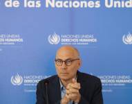 Alto comisionado de las Naciones Unidas para los Derechos Humanos, Volker Türk, en una rueda de prensa en Ciudad de Guatemala.