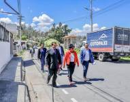 Recorrido de autoridades tras los accidentes de tránsito registrados en la vía Santa Ana de Locoa.