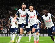 Jugadores del Tottenham celebrando la clasificación.