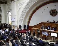 Fotografía de archivo de una vista general del hemiciclo de sesiones del Parlamento venezolano, en Caracas.