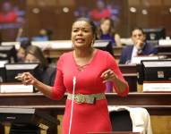 Paola Cabezas en el Pleno de la Asamblea Nacional el 18 de mayo de 2022.