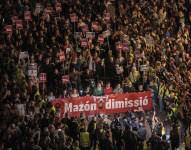 Manifestación en la ciudad española de Valencia para exigir la dimisión del presidente regional valenciano, Carlos Mazón, por la gestión de la catástrofe causada por las lluvias torrenciales.