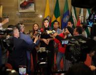 Valentina Centeno, jefa de bloque de ADN, en declaraciones a la prensa.