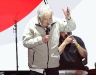 El expresidente uruguayo José 'Pepe' Mujica habla en un acto este sábado 19 de octubre en Montevideo (Uruguay).