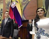 Daniel Noboa y Verónica Abad en la transición de mando presidencial.