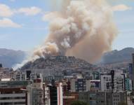 Incendio forestal en el sector de El Panecillo.