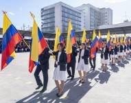 Imagen de archivo de la ceremonia de Juramento a la Bandera en la Unidad Educativa Simón Bolívar.