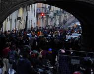 Marcha de Trabajadores y sectores sociales en el centro de Quito el 15 de noviembre de 2024.