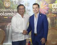 Imagen de Gustavo Petro, presidente de Colombia, junto al mandatario ecuatoriano Daniel Noboa.