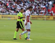 Alex Arce, delantero de Liga de Quito, en el partido contra Independiente del Valle