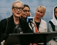 Fotografia de Meryl Streep en la Asanblea Genereal de la ONU