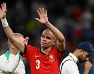 Pepe en su último partido con Portugal.