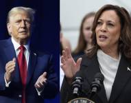 Combo de fotografías donde se observa a los candidatos a la presidencia de Estados Unidos, el expresidente Donald Trump y a la actual vicepresidenta, Kamala Harris.